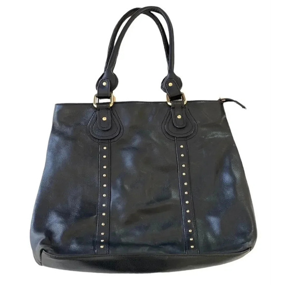 ROLFS vintage shoulder bag. Black Pebbled Soft Genuine Cowhide Leather, 12 X 14” - Picture 1 of 13